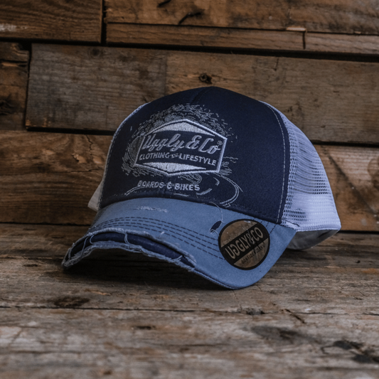 Blue Surf Diamond Trucker Hat by Uggly & Co