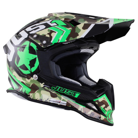 Just 1 J12 Carbon MX Helmet Kombat Green XS
