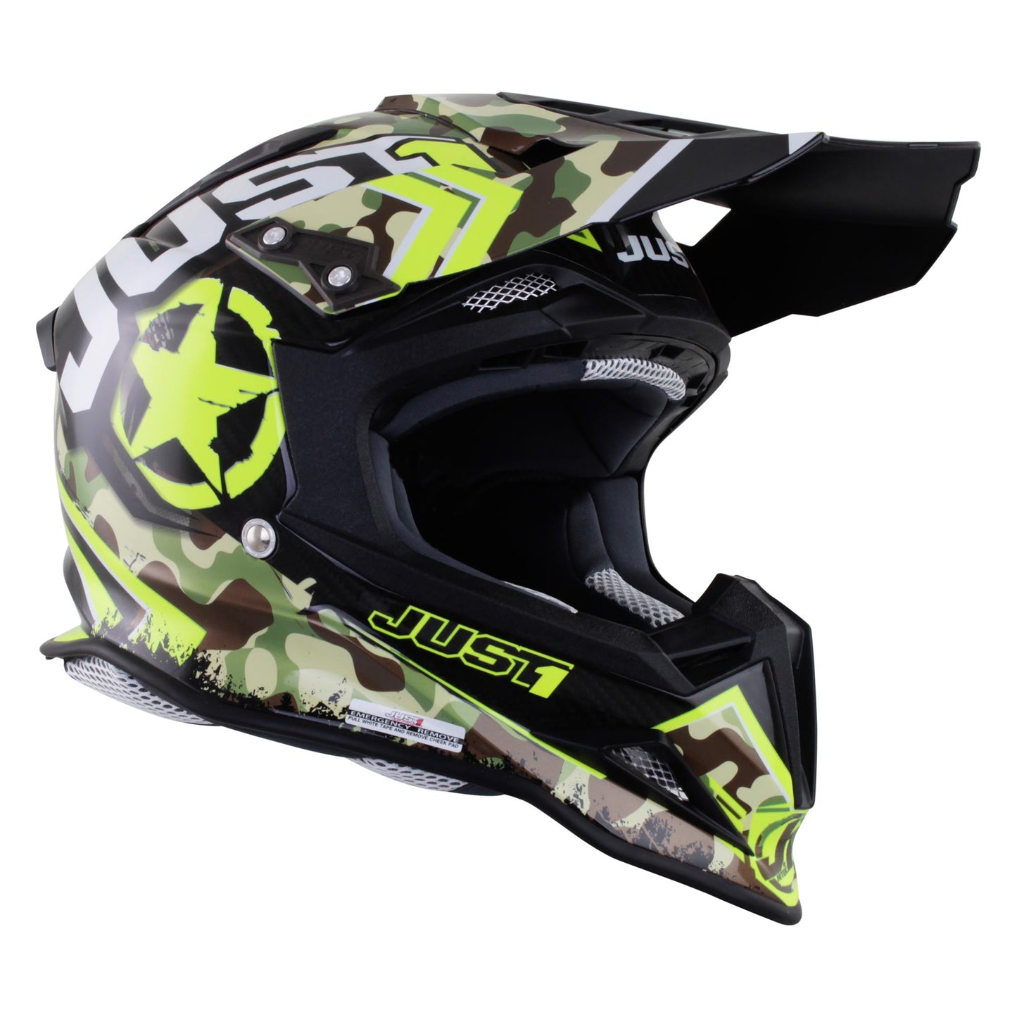 Just 1 J12 Carbon MX Helmet Kombat Yellow XS