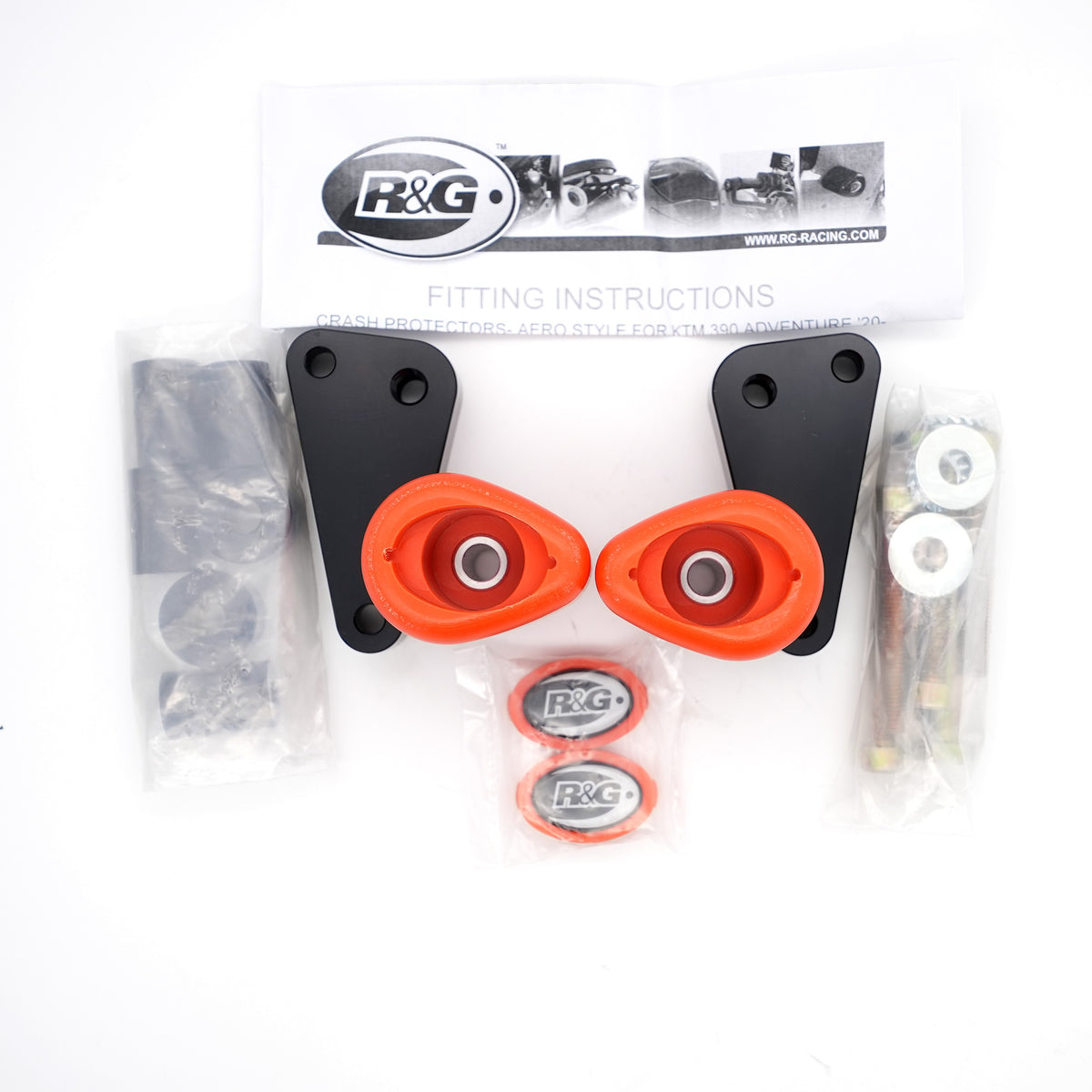 Crash Protectors- Aero Style for KTM 390 Adventure '20- '24 (Orange)