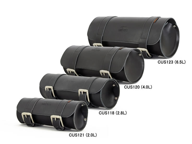 Black 4L Leather Tool Roll Bag By Longride CUS120