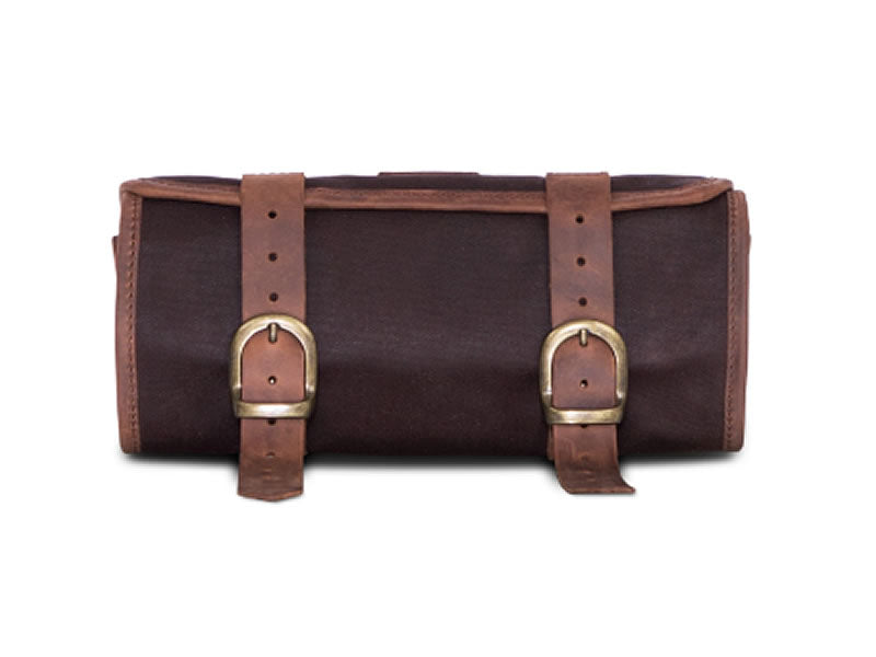 Brown 1.5L Waxed Canvas Tool Roll Bag By Longride CUS124WBRO