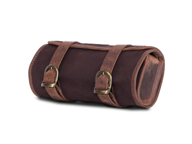 Brown 1.5L Waxed Canvas Tool Roll Bag By Longride CUS124WBRO