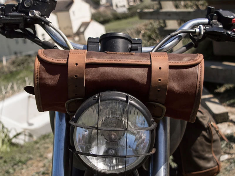 Brown 1.5L Waxed Canvas Tool Roll Bag By Longride CUS124WBRO