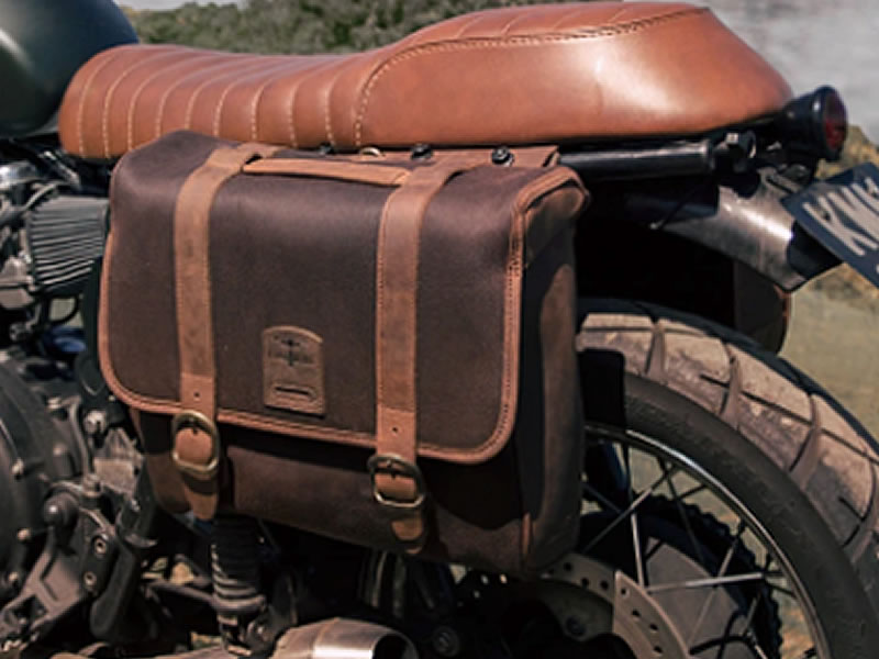 Brown 12.5L Waxed Canvas Multifit Saddlebag By Longride CUS131WBRO