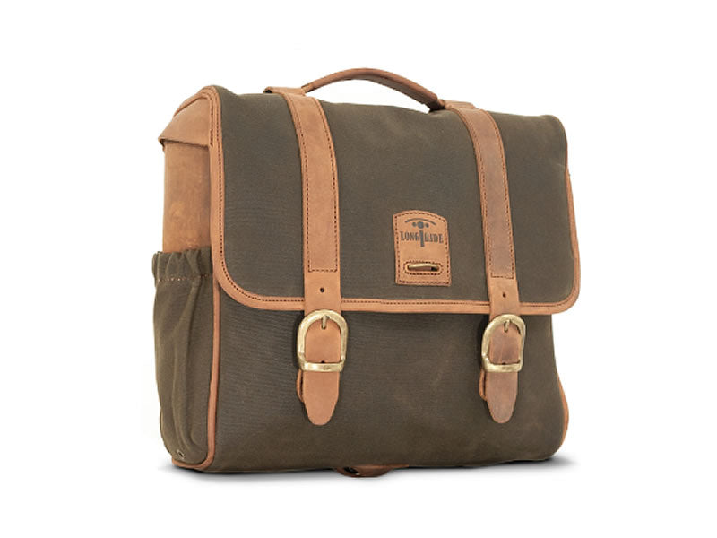 khaki 12.5L Waxed Canvas Multifit Saddlebag By Longride CUS131WKHA
