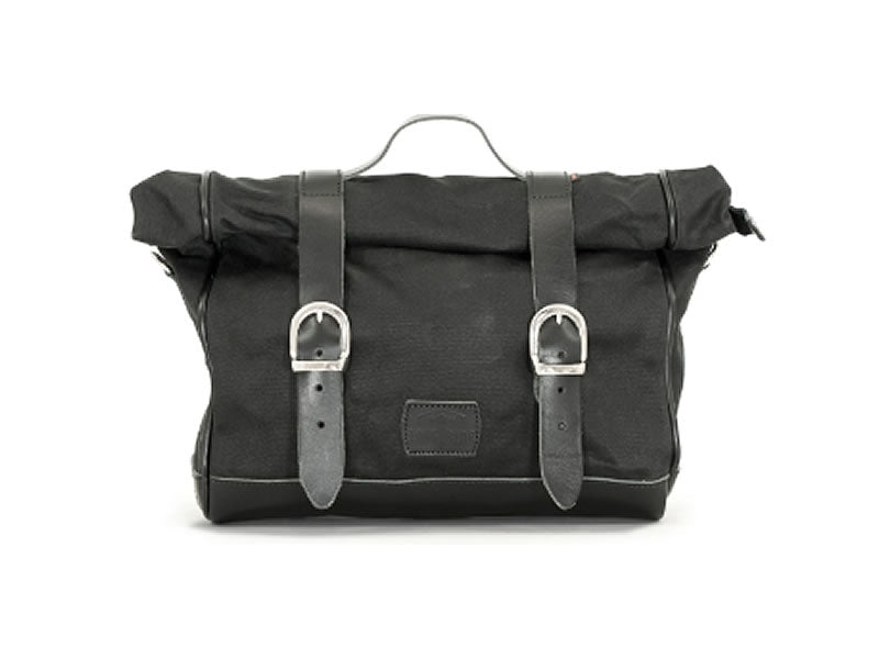 Black 9.5L Waxed Canvas Multifit Saddlebag By Longride CUS133WBLA