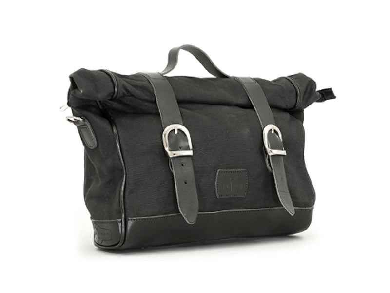Black 9.5L Waxed Canvas Multifit Saddlebag By Longride CUS133WBLA