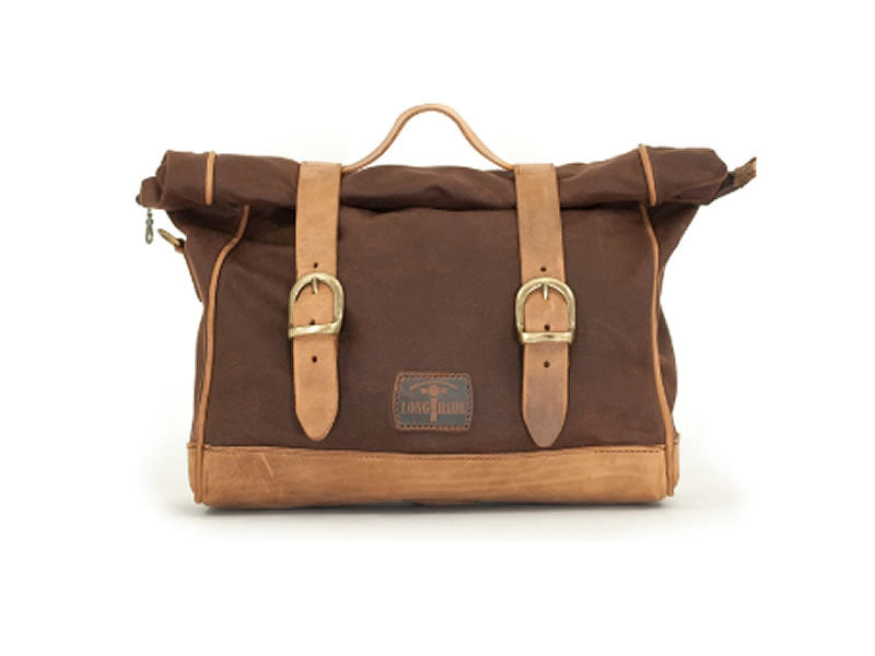 Brown 9.5L Waxed Canvas Multifit Saddlebag By Longride CUS133WBRO