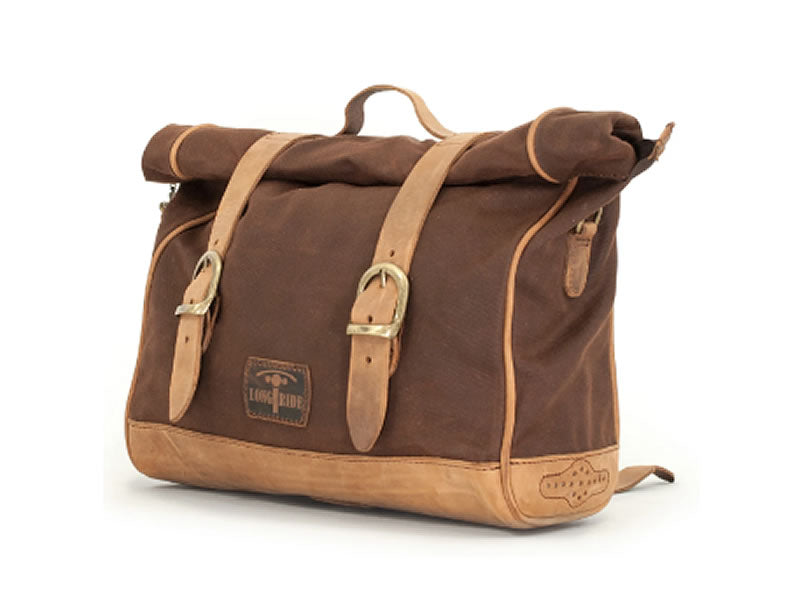 Brown 9.5L Waxed Canvas Multifit Saddlebag By Longride CUS133WBRO