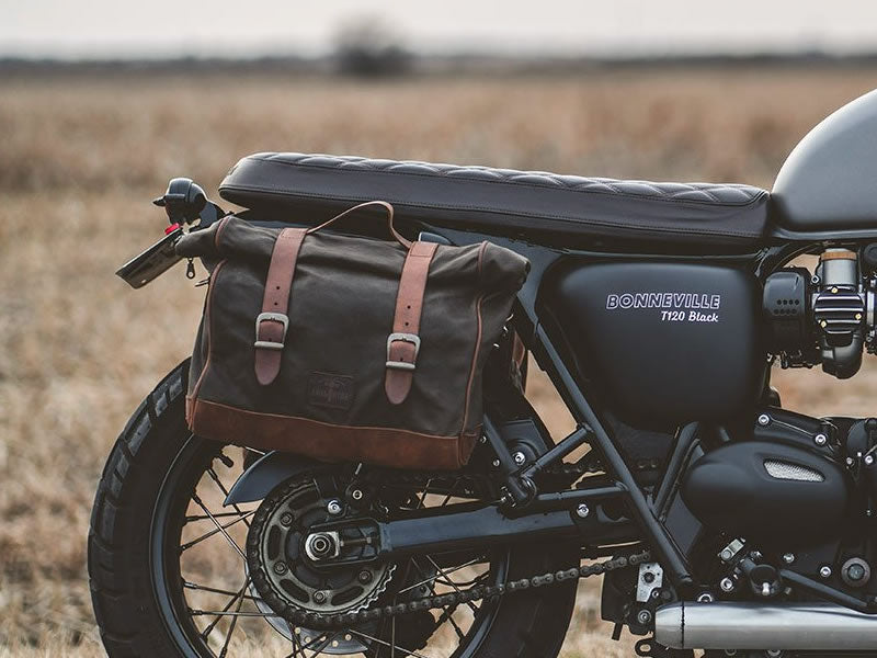 Brown 9.5L Waxed Canvas Multifit Saddlebag By Longride CUS133WBRO