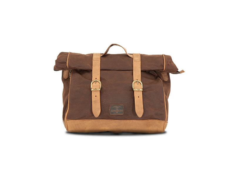 Brown 18L Waxed Canvas Multifit Saddlebag By Longride CUS137WBRO