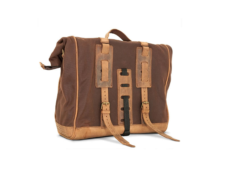 Brown 18L Waxed Canvas Multifit Saddlebag By Longride CUS137WBRO