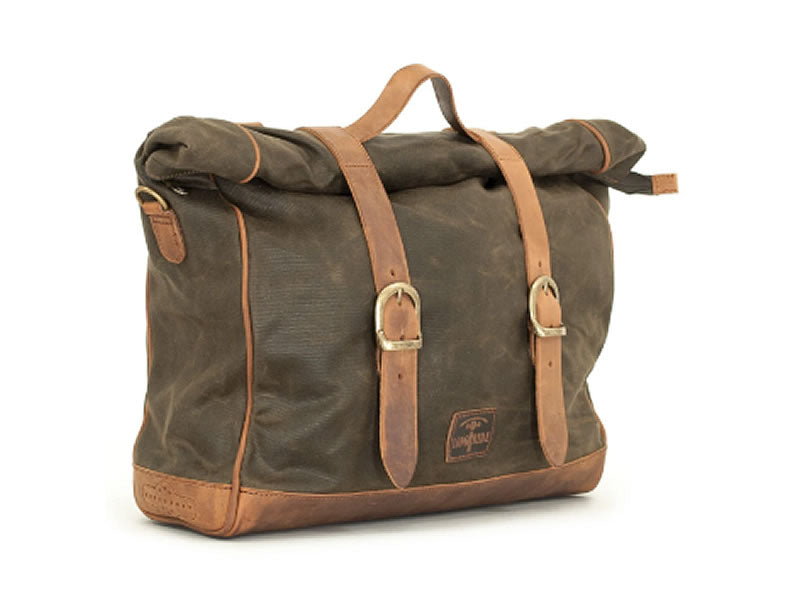 Khaki 18L Waxed Canvas Multifit Saddlebag By Longride CUS137WKHA