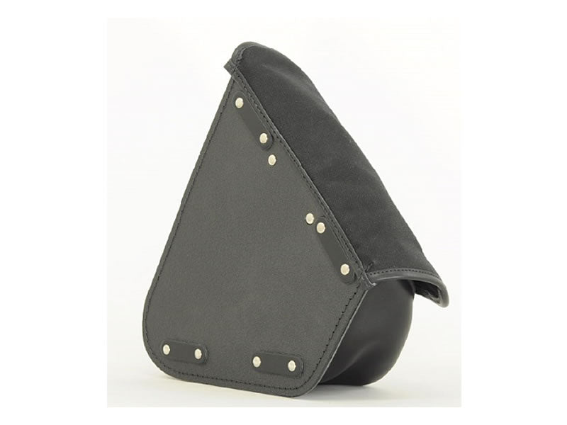 Black 7.6L Waxed Canvas Swing Arm Bag (Left) By Longride CUS274WBLA