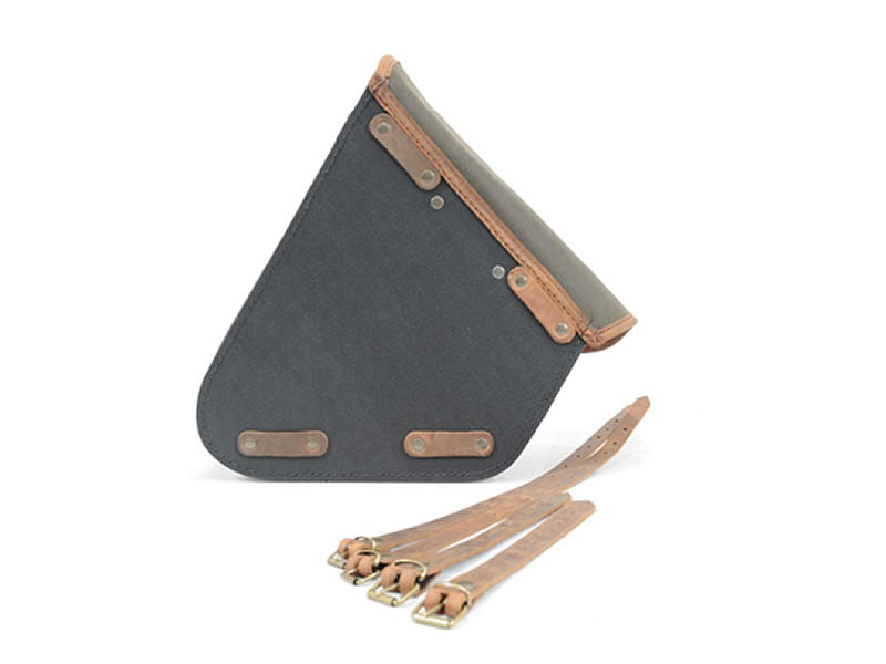 Khaki 7.6L Waxed Canvas Swing Arm Bag (Left) By Longride CUS274WKHA