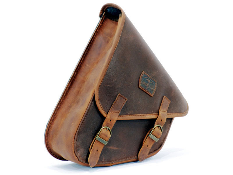 Longride Black 7.6L Waxed Canvas Swing Arm Bag (Right) By Longride CUS275 - CUS275
