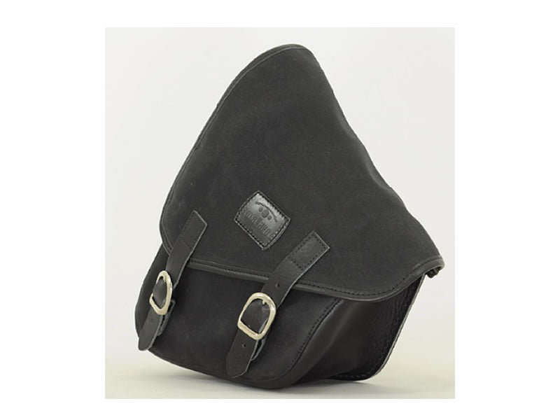 Black 7.6L Waxed Canvas Swing Arm Bag (Right) By Longride CUS275WBLA