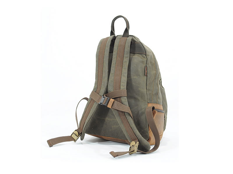 Khaki Waxed Canvas Backpack By Longride CUS4515WKHA
