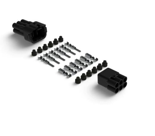DENALI MT Series 6-Pin Waterproof Connector Set, Male & Female Connectors with Terminals & Seals
