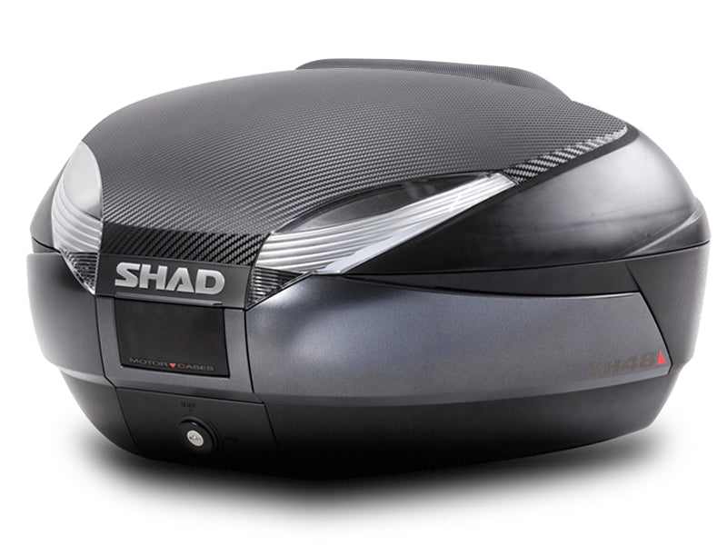 SHAD SH48 Top Box - Black / Dark Grey inc Backrest And Carbon Cover
