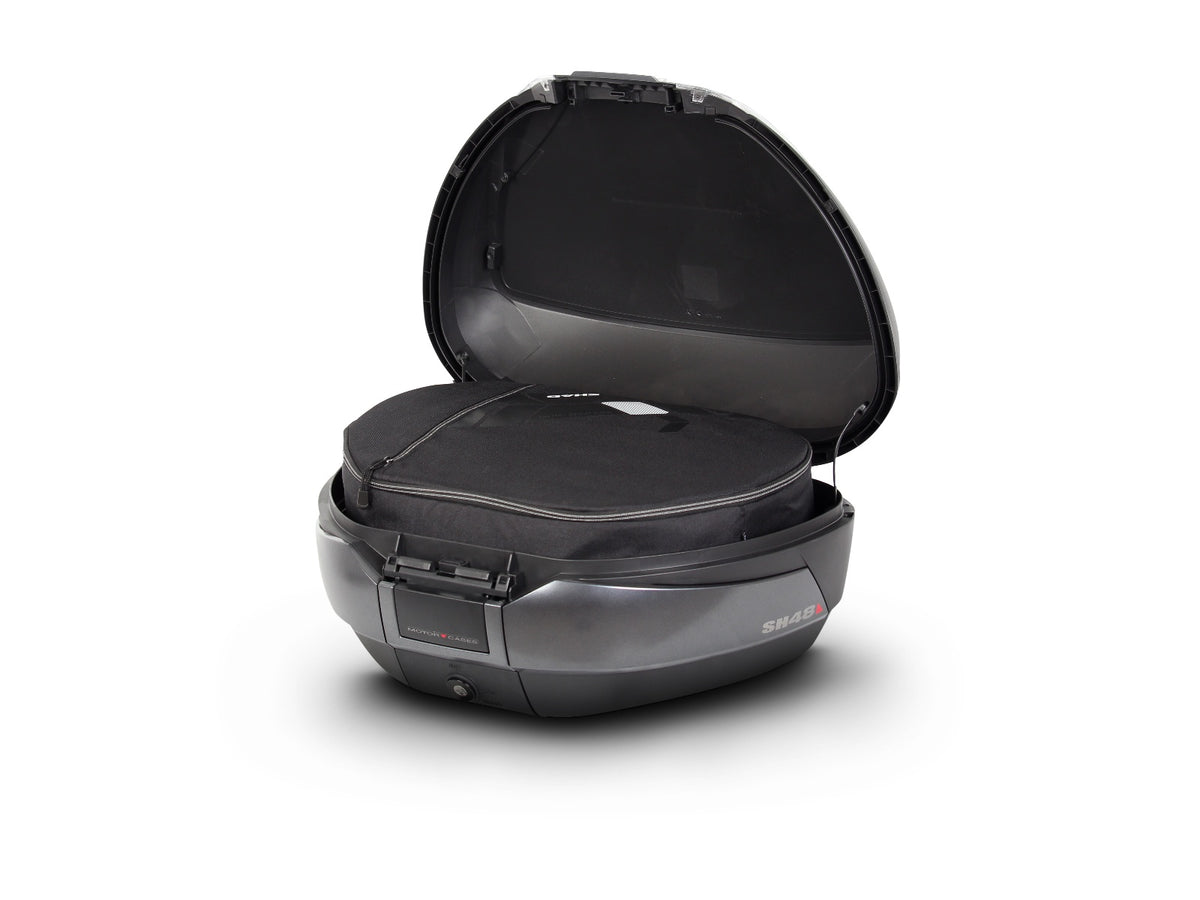 SHAD SH48 Top Box - Black / Dark Grey inc Backrest And Carbon Cover