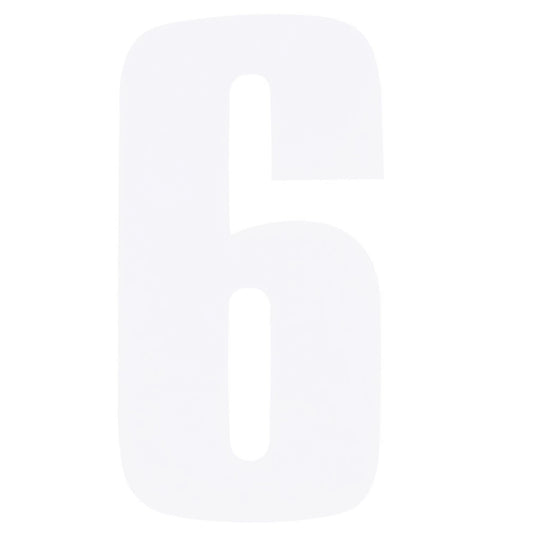 Bike It 6 Inch Race Numbers White - #6