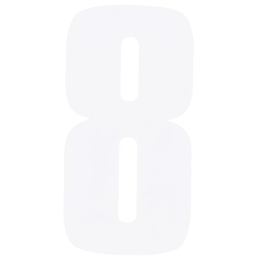 Bike It 6 Inch Race Numbers White - #8