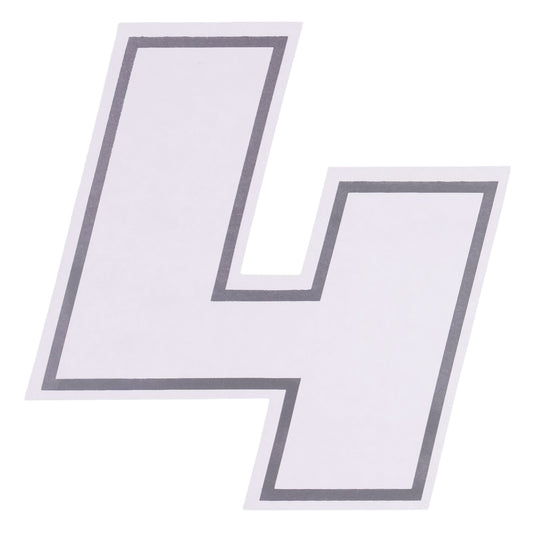 Bike It Deluxe 4 Inch Race Numbers White - #4