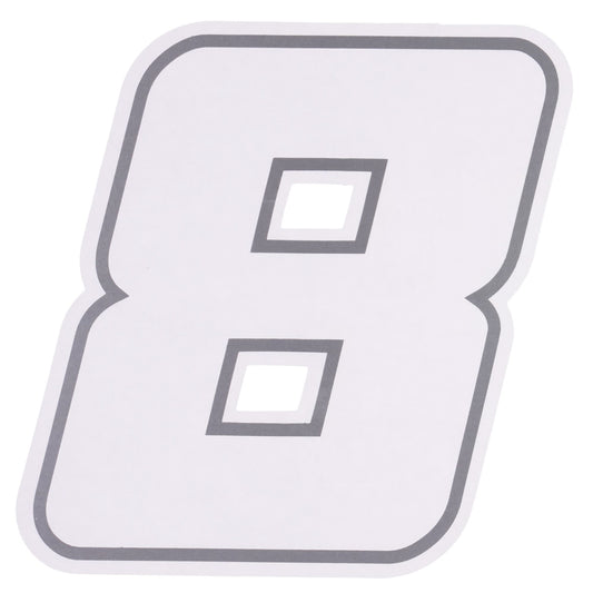 Bike It Deluxe 4 Inch Race Numbers White - #8