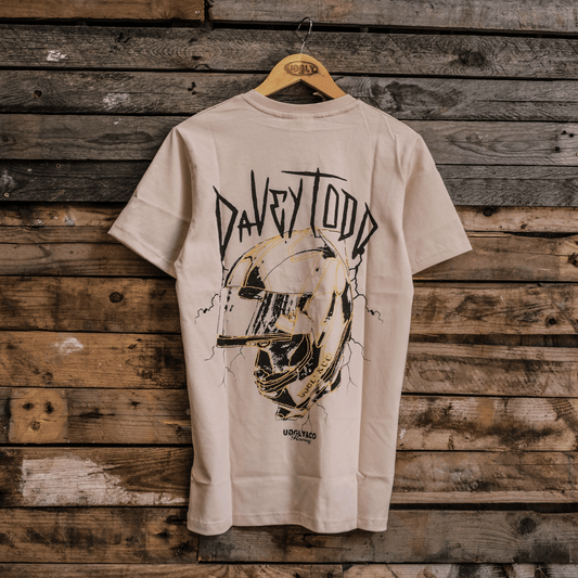 Davey Todd ‘Lightning Bolt’ Beige Tee by Uggly & Co