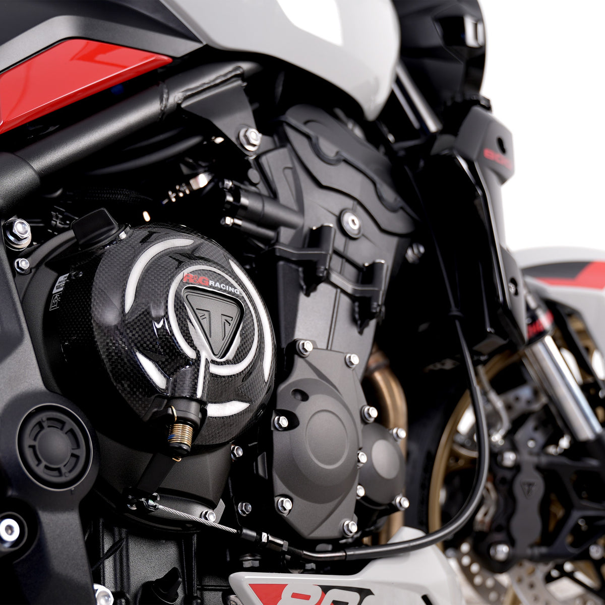 Carbon Fibre Engine Case Slider (RHS) for Triumph Trident 660 ‘26-, Street Triple 660 S '17-'22, Trident 800 '26-, Street Triple RS 765 '17-, Tiger Sport 800 ’25- and 2 others.