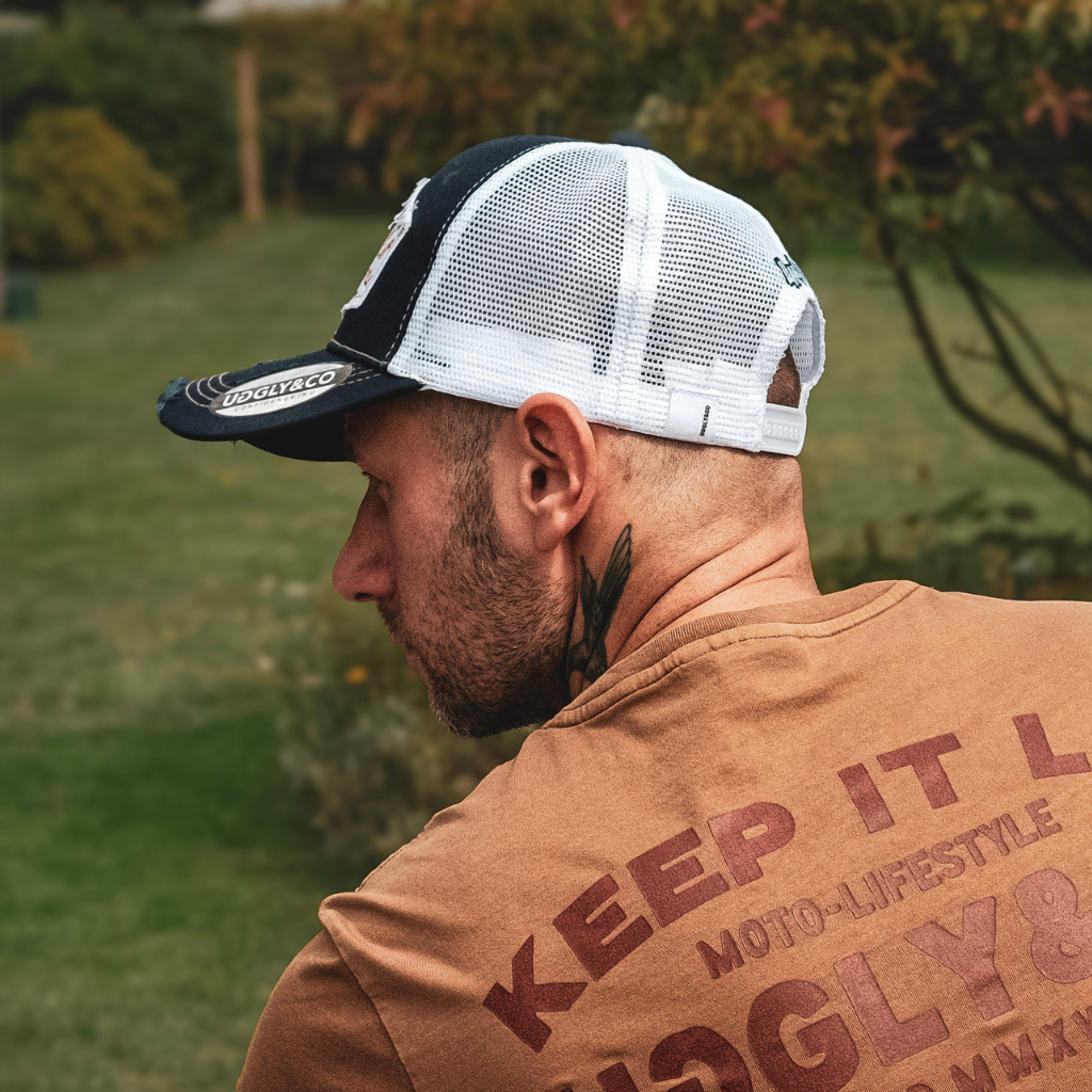 Night Blue & Gold Diamond Trucker Hat by Uggly & Co