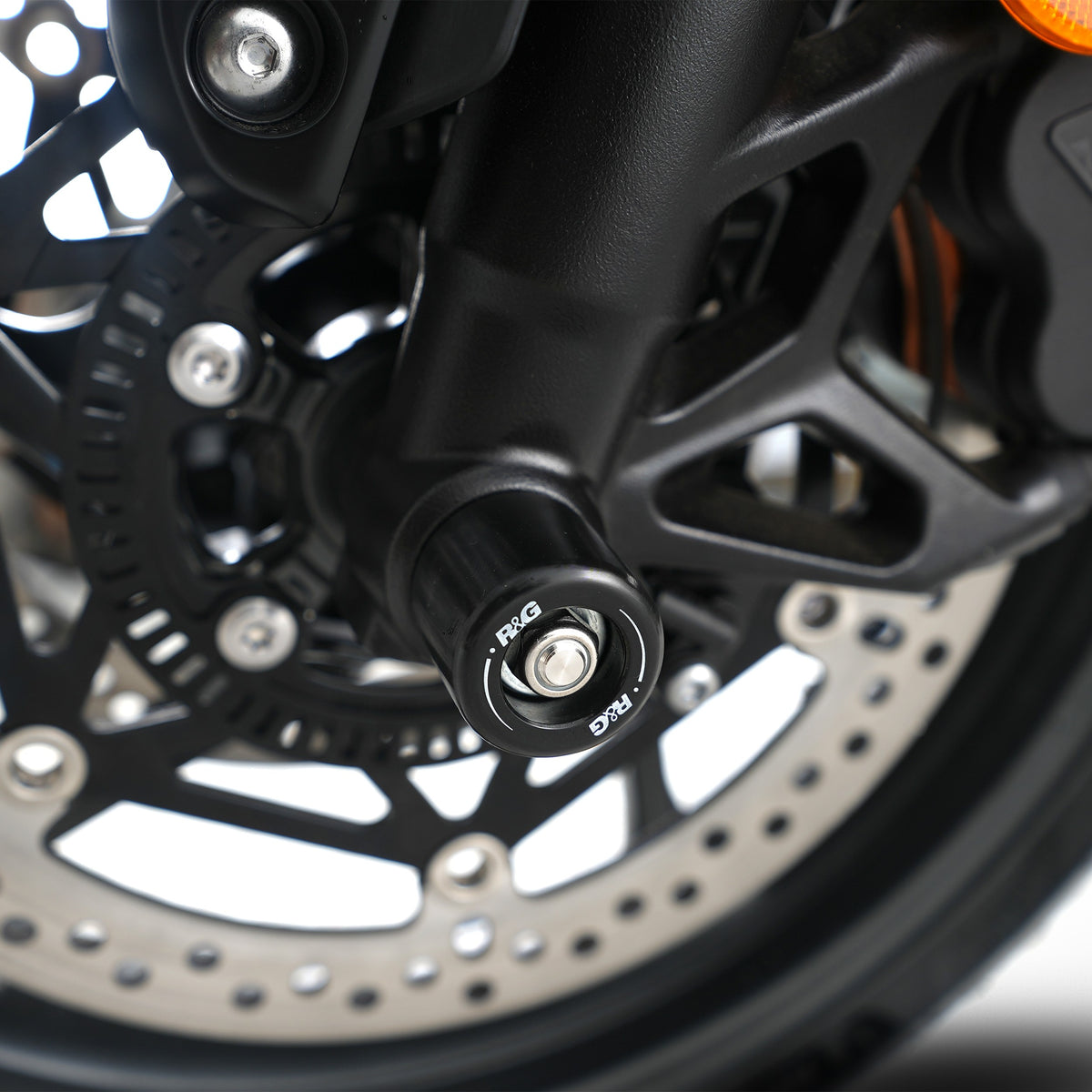 Fork Protectors for Triumph Street Triple R / RS 765 '17-, Street Triple S 765 '17-'20, Daytona 660 '24-, Trident 660 '21-, Tiger Sport 800 ’25-,Street Triple 765 RX '26- & & Daytona Moto2™ 765 '20- '24 (small bobbin)