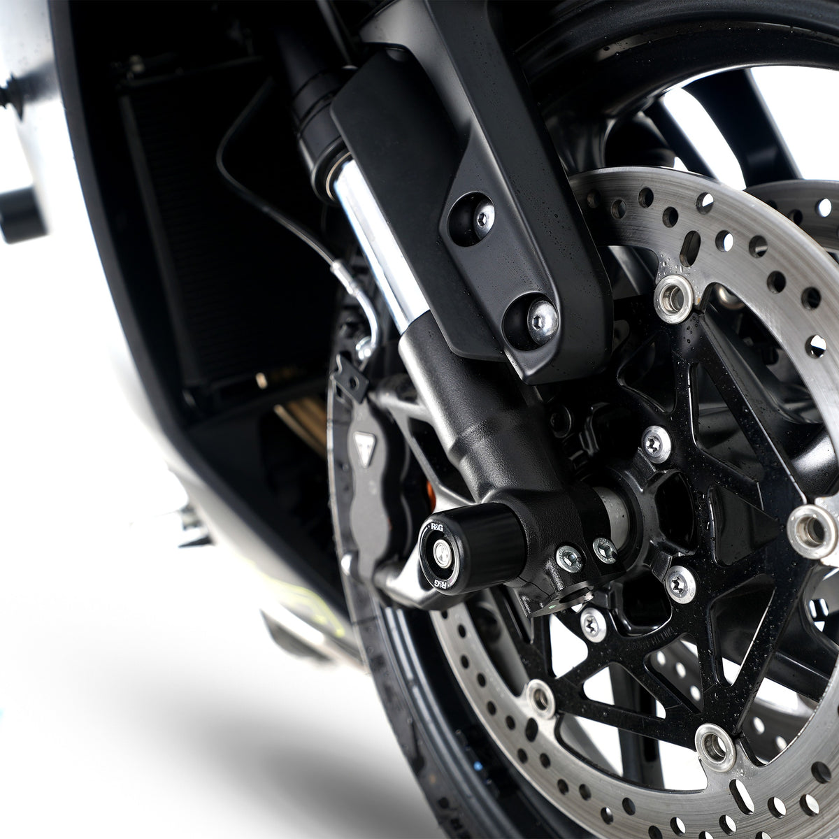 Fork Protectors for Triumph Street Triple R / RS 765 '17-, Street Triple S 765 '17-'20, Daytona 660 '24-, Trident 660 '21-, Tiger Sport 800 ’25-,Street Triple 765 RX '26- & & Daytona Moto2™ 765 '20- '24 (small bobbin)