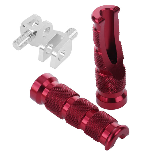 Bike It Replacement Yamaha Tapered Footpegs + Mount (Rider - Red)