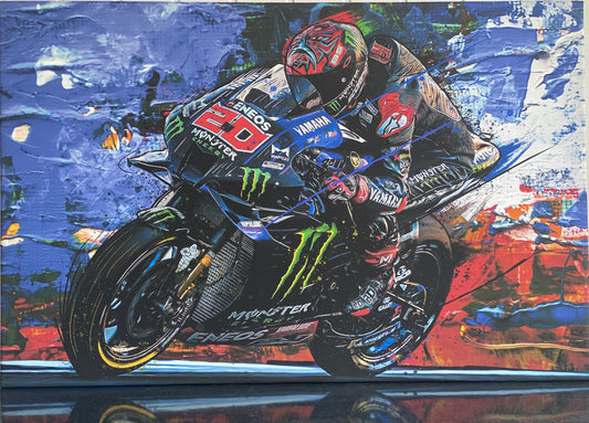 Fabio Quartararo Large Racing Canvas 26x40 inch