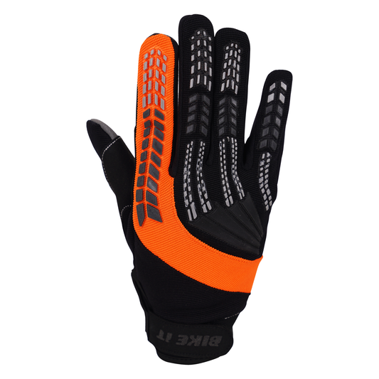 Bike It 'Vapor-S' Summer Motorcycle Glove (Black/Orange) - Small