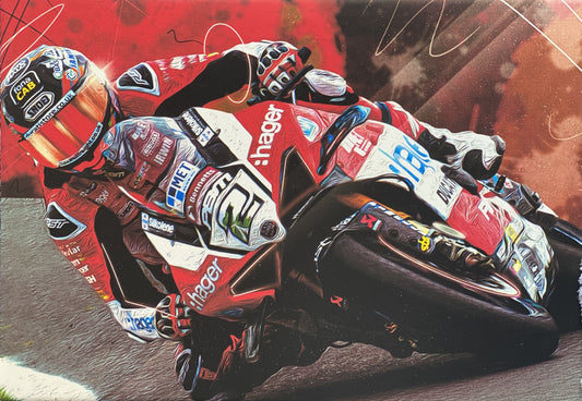 GLEN IRWIN CANVAS RACING PRINT 14X20 INCH