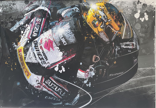 Guy Martin Canvas Racing Print 14x20 inch