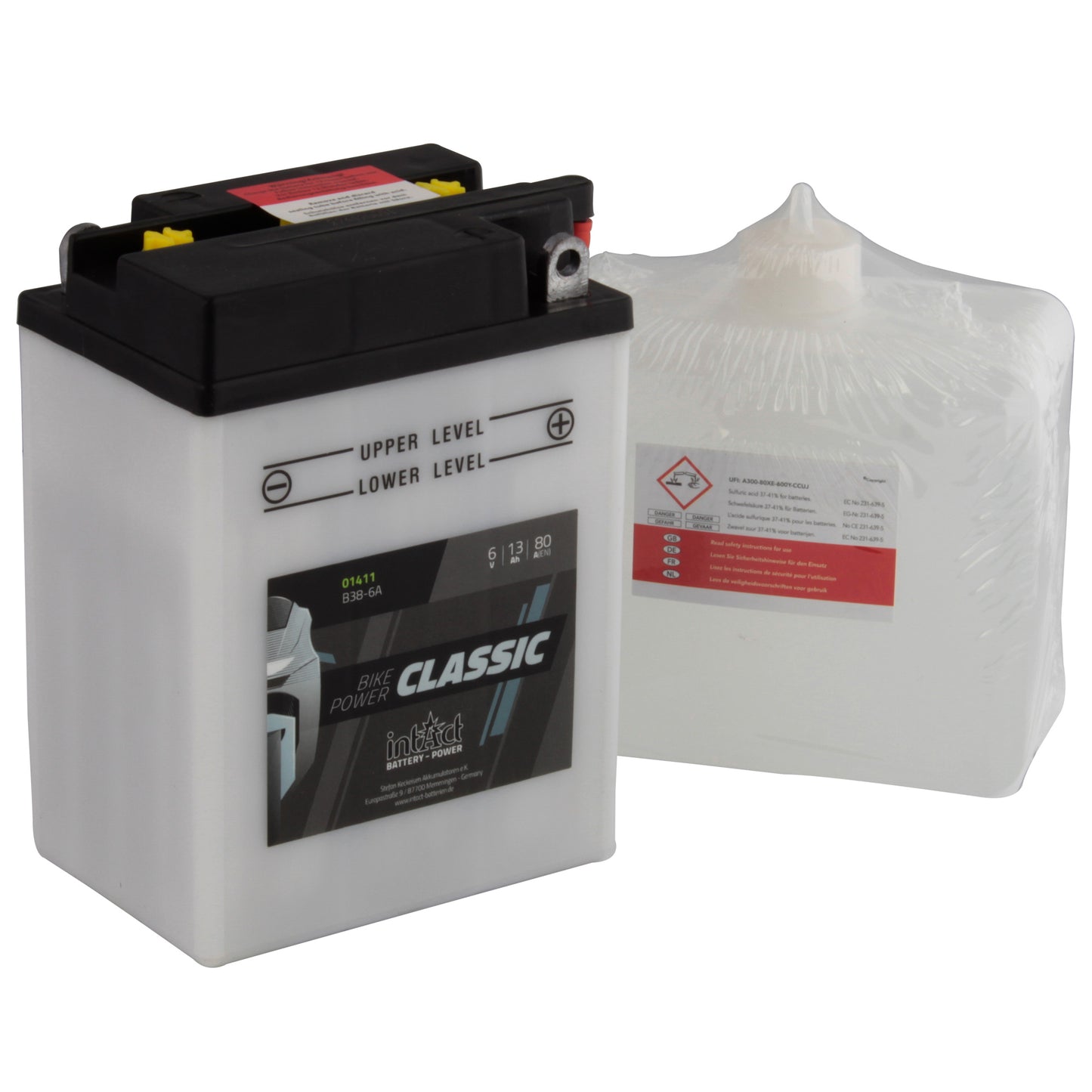 intAct B38-6A Classic Bike-Power Battery With Acid Pack