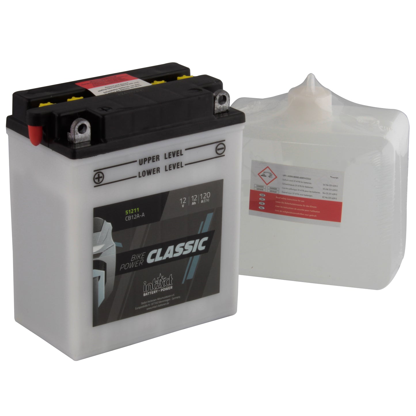 intAct CB12A-A Classic Bike-Power Battery With Acid Pack