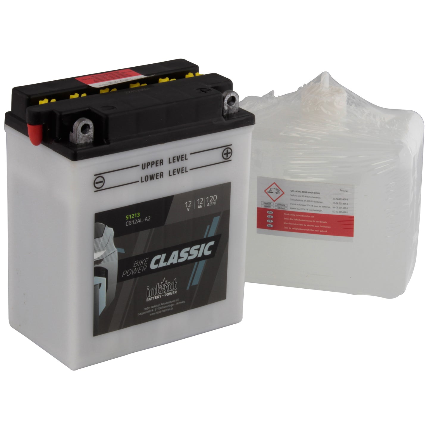 intAct CB12AL-A2 Classic Bike-Power Battery With Acid Pack