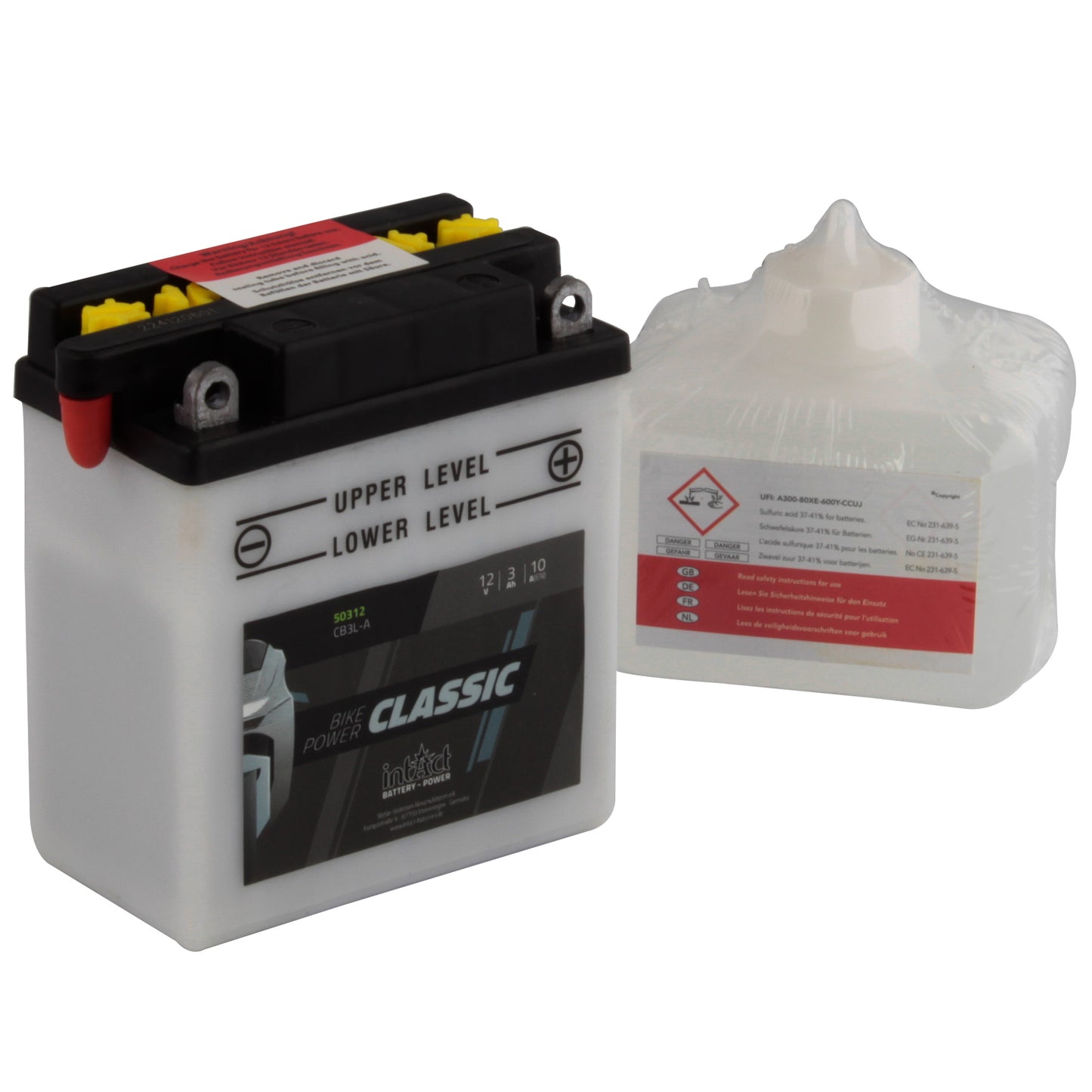 intAct CB3L-A Classic Bike-Power Battery With Acid Pack