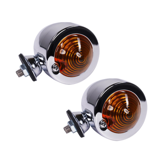 Bike It Flush Fit Mini Custom Indicators With Chrome Body And Amber Lens