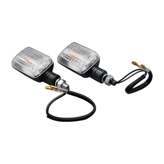 Bike It Short Stem Mini Indicators With Carbon Body And Clear Lens