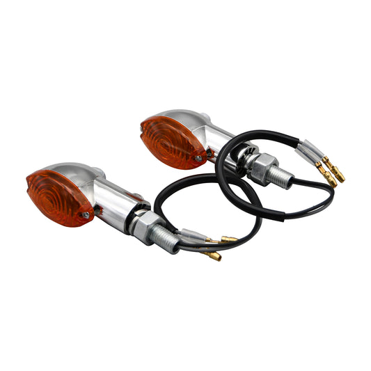 Bike It Mini Cat Eye Indicators With Chrome Body And Amber Lens