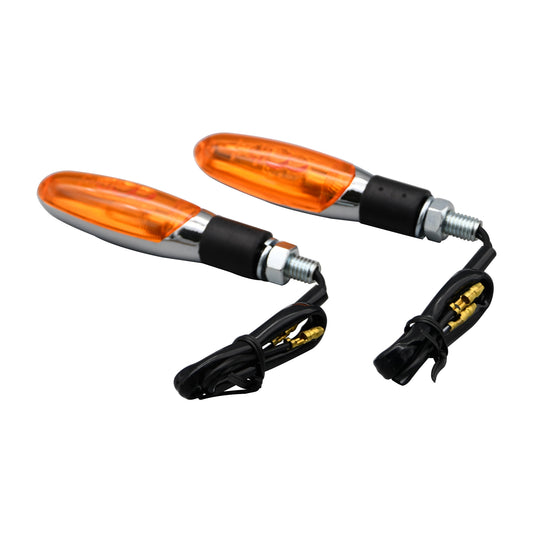 Bike It Torch Indicators With Chrome Body And Amber Lens