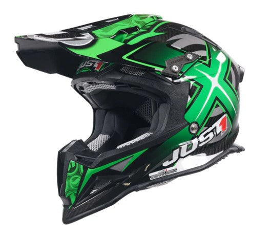Just 1 J12 Carbon MX Helmet Mister X Green S