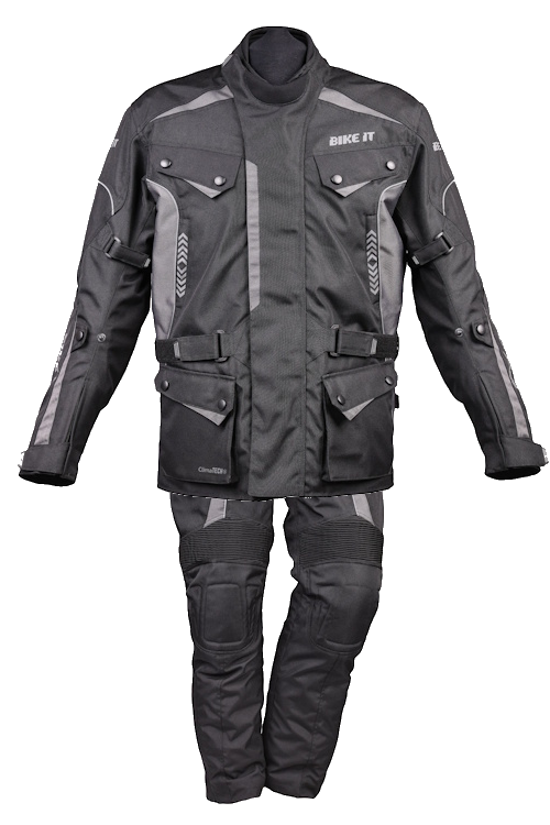 Bike It 'Burhou' All-Season Motorcycle Adventure Jacket + Bike It 'Burhou' Textile Waterproof Motorcycle Adventure Touring Pants/Trousers